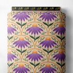 Bloom flower style with purple,yellow colors