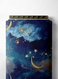 Moon ocean and sky style with blue,grey colors