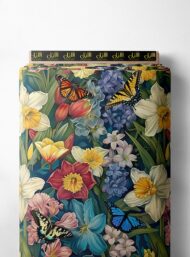 Butterfly flower style with yellow,blue colors