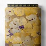 Petal flower style with yellow,purple colors