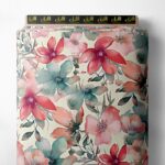 Bloom flower style with pink,green colors