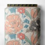 Leaf flower style with pink,green colors