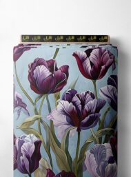 Tulip flower style with purple,white colors