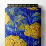 Petal flower style with yellow, blue colors