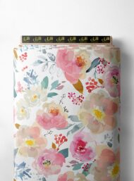 Bloom flower style with pink,green colors