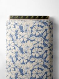 Petal flower style with blue, white colors