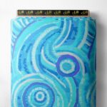 Circle ocean and sky style with blue colors