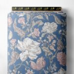 Bloom flower style with blue,white colors