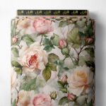 Rose flower style with green,pink colors