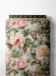 Rose flower style with green,pink colors