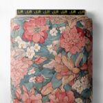 Bloom flower style with pink,green colors