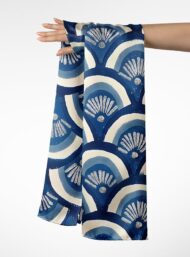 Fan mixed style with blue, white colors - Image 3