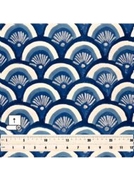 Fan mixed style with blue, white colors - Image 5