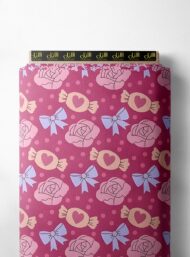 Rose flower style with pink,blue colors