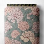 Bloom flower style with pink,green colors