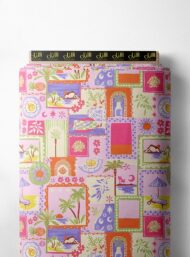 Palm nature style with pink,green colors