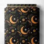 Moon nature style with black,orange colors