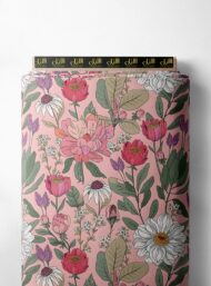 Petal flower style with pink,green colors