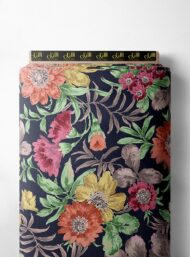 Bloom flower style with green,pink colors