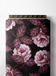 Leaf flower style with pink,green colors