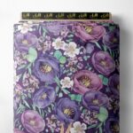 Bloom flower style with purple,green colors