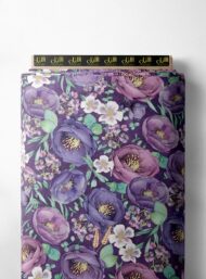 Bloom flower style with purple,green colors