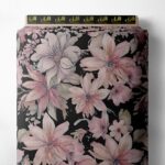 Bloom flower style with pink,green colors