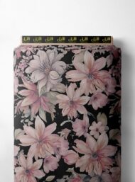 Bloom flower style with pink,green colors