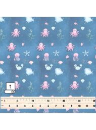 Octopus ocean and sky style with pink,blue colors - Image 5