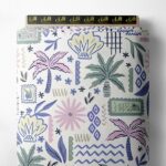 Leaf flower style with pink,green colors