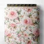 Rose flower style with pink,green colors