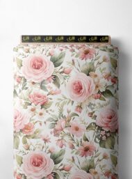 Rose flower style with pink,green colors