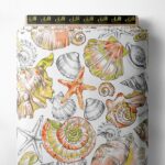 Shell ocean and sky style with orange,pink colors