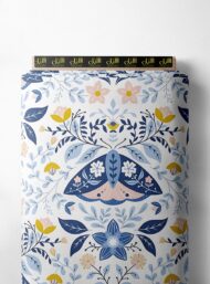 Moth flower style with blue,yellow colors