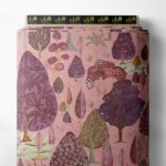 Tree nature style with purple,green colors