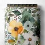 Petal flower style with green,yellow colors