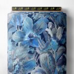 Petal flower style with blue,grey colors