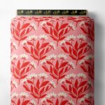 Bloom flower style with red, pink colors