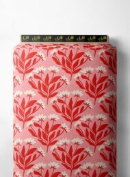 Bloom flower style with red, pink colors