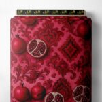 Pomegranate flower style with red, pink colors