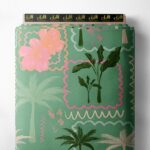 Palm nature style with green,pink colors