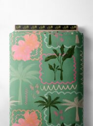 Palm nature style with green,pink colors