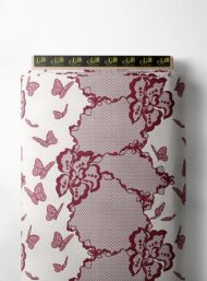 Butterfly flower style with red, white colors