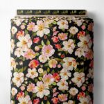 Bloom flower style with black,pink colors