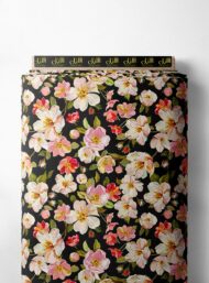 Bloom flower style with black,pink colors