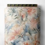 Leaf flower style with pink,green colors