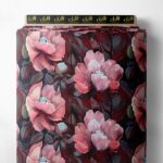 Bloom flower style with pink,green colors