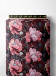 Bloom flower style with pink,green colors