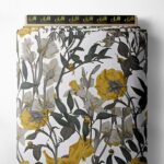 Bloom flower style with grey,yellow colors
