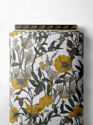 Bloom flower style with grey,yellow colors